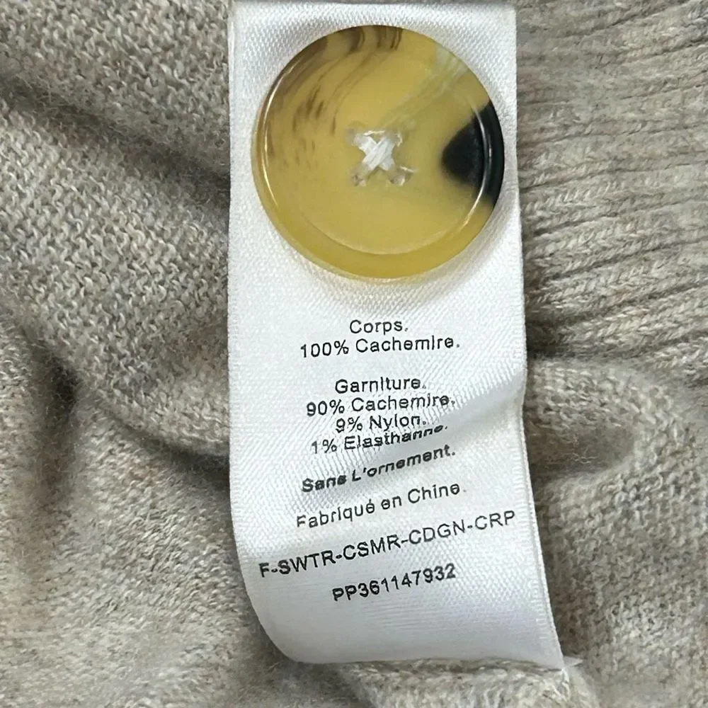 Everlane Womens Cropped Cashmere Cardigan Sweater Oatmeal Gray Canvas Heather S - Picture 15 of 15